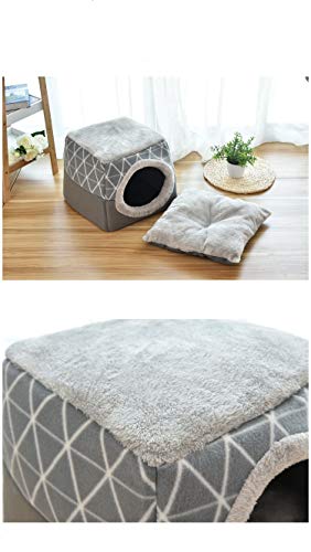 thematys Cueva del Gato I Cama para Gatos con Cojines Extra I Casa para Gatos Plegable I Cueva Convertible I Portátil y Resistente a los arañazos (Style 6, XL (38 x 38 x 34 cm))