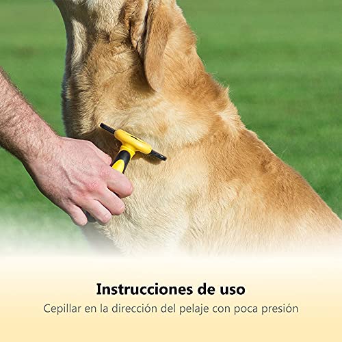 Thunderpaws Peine Profesional para Mascotas, Herramienta de Cuidado para Perros, D-Shedz para Razas de Perros, Gatos con Pelo Corto o Largo, Pequeño, Mediano y Grande (Azul)