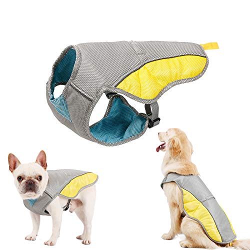 Tineer Mascotas de refrigeración del Chaleco, Chaleco Reflectante Chaleco para Perros más frío de Verano para Perros Grandes Pequeño Mediano Caminar, Subir, Deportes (L)