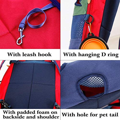 Tineer Pet Carrier Backpack,Patas Delanteras Ajustables para Perros Fuera de la Mochila Bolsa de Viaje de Manos Libres,Easy-Fit para 5-12KG Gatos Perros pequeños medianos (Verde Azul)