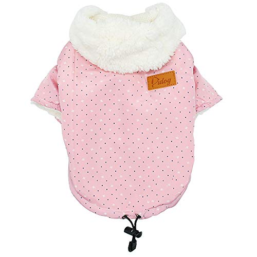 Tineer Pet Puppy Little Star Coat, Perro de Mascota Cálido Invierno Ropa Cachorro Suéter Ropa Ropa para Perros (S, Rosado)