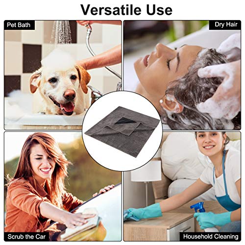 Toalla de microfibra para perros, albornoz de baño para perros grandes y medianos y gatos, con bolsillos para las manos, ultra absorbente, duradera, doble densidad, lavable a máquina