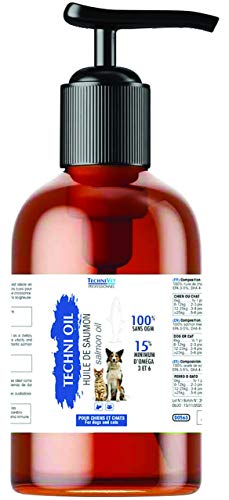 TODOPETS Aceite DE Salmon TECHNIVET 1 L. Perros y Gatos, digerible y Rico en ácidos grasos Esenciales Omega 3, el Aceite de salmón