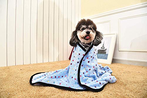 Tofern Mantas de forro polar con bonitos puntos de felpa para cachorros, cama mullida para perros pequeños, medianos y grandes, gatos, conejos, súper suave, cálida y lavable