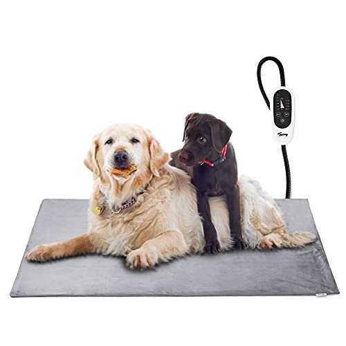 Toozey Manta Eléctrica para Perros y Gatos Interior, Ajustable Temporizador y Temperatrue Almohadilla Calefactora para Mascotas Gatos y Perros Recién Nacidos/Pequeños/Ancianos XXL (120 * 70cm)