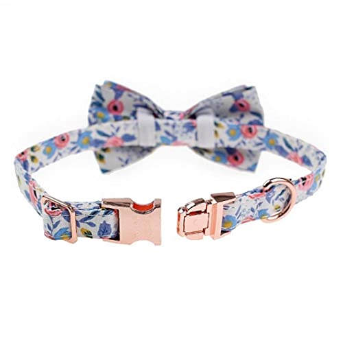 TOSSPER 1pc Collar Azul Floral del Perro Collar De Perro Ajustable con Hebilla De Metal Collar Collar De Flores Láminas para Mascotas para Perros Y Gatos