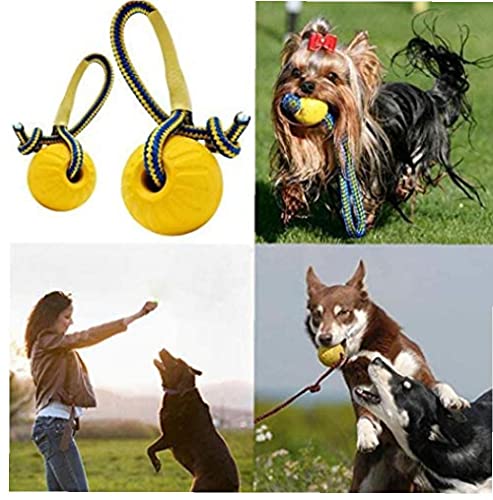 TOSSPER Perro Bola De Goma Maciza con Cuerda De Formación Captación Caido Juguetes Pelota para Perros Pequeños Dientes De Limpieza Aburrimiento Chew Toys