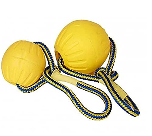 TOSSPER Perro Bola De Goma Maciza con Cuerda De Formación Captación Caido Juguetes Pelota para Perros Pequeños Dientes De Limpieza Aburrimiento Chew Toys