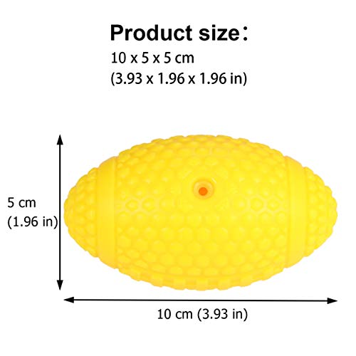 TOYANDONA Juguetes para Perros Pelota Juguetes Chirriantes para Mascotas Pelota de Rugby de Látex Juguetes Interactivos (Amarillo)