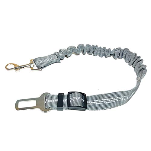 Tracción de perro mascota cinturón de seguridad de coche amortiguador elástico reflectante remolque gris S