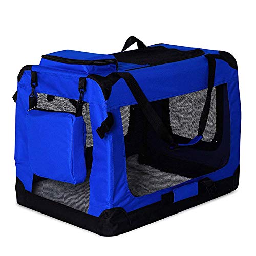 Transportín para perros Bolsa transportín para perros Transportín plegable Autobox Bolsa para animales pequeños (50x34x36 cm (S), azul)