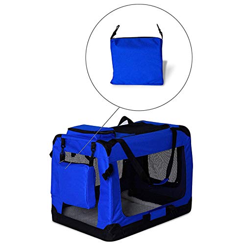 Transportín para perros Bolsa transportín para perros Transportín plegable Autobox Bolsa para animales pequeños (50x34x36 cm (S), azul)