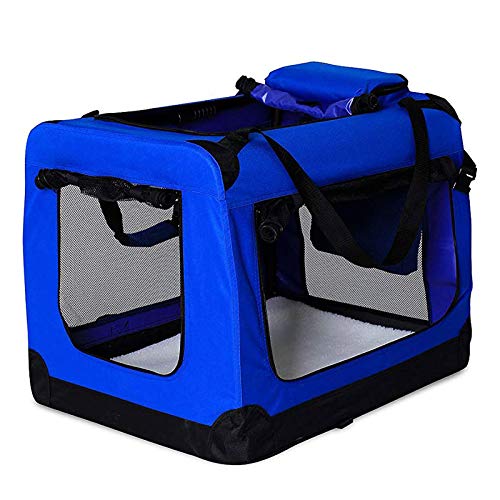 Transportín para perros Bolsa transportín para perros Transportín plegable Autobox Bolsa para animales pequeños (50x34x36 cm (S), azul)