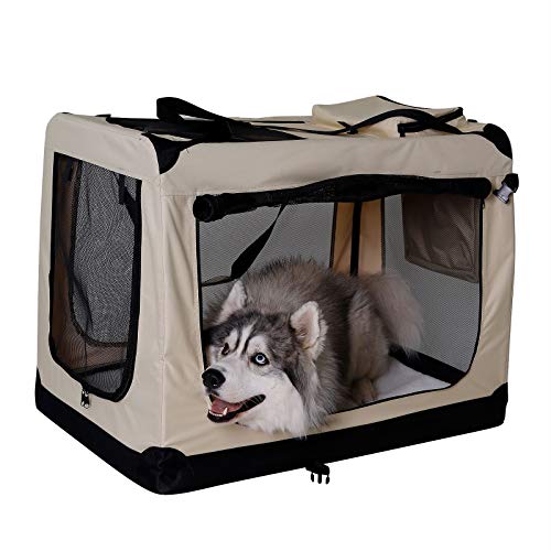 Transportín para perros Bolsa transportín para perros Transportín plegable Autobox Bolsa para animales pequeños (90x61x65 cm (XXL), beige)