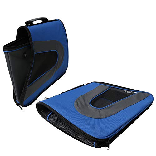 Transportín Plegable para Perros y Gatos Yatek, Bolsa de Transporte Acolchada a prueba de agua, tamaño 48 x 27 x 27 cm, color azul