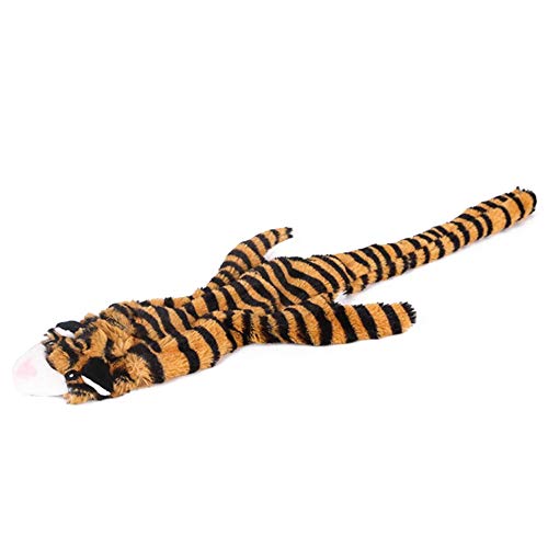 Triamisu Juguetes para Sonar Perros Peluches de Peluche Perros Sin Riesgo Juguetes para Masticar Juguetes para Perros portátiles medianos y Grandes pequeños - Tigre Multicolor