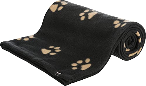 TRIXIE Manta para Perros Mascotas - Manta Sofa Suave Manta para Mascotas Perros Gatos Cálida Protección Manta Barney 150 x 100 cm Negro Gris