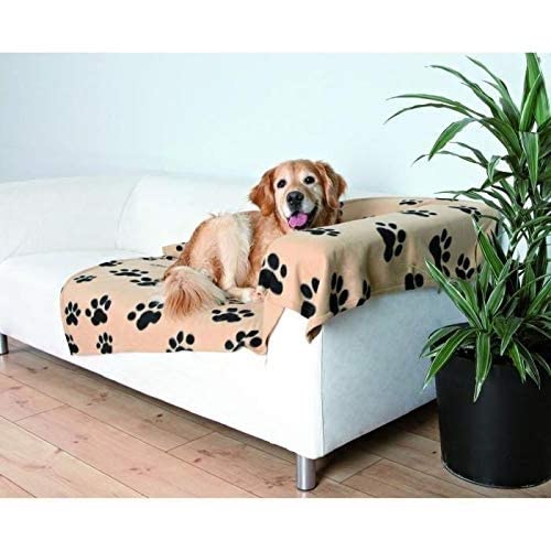 TRIXIE Manta para Perros Mascotas - Manta Sofa Suave Manta para Mascotas Perros Gatos Cálida Protección Manta Barney 150x100 cm Beige