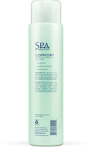 TROPICLEAN SPA Champú Comfort para Mascotas - Aromaterapia Reconfortante - Calma la Piel, Suaviza el Manto I para Perros y Gatos I Ambientalmente Seguro, Libre de Crueldad - Avena y Kiwi, 473 ml