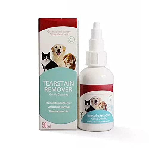 TTCPUYSA Gotas para los Ojos para Mascotas, Suave Natural, quitamanchas y Suciedad de lágrimas, solución antipruriginoso en seco para el Cuidado de los Ojos para Gatos y Perros