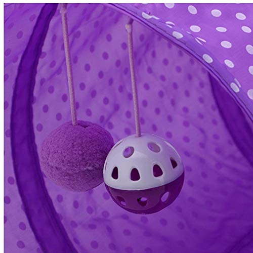 Tubo Túnel animal doméstico del perro del gato de juguete plegable Tubo Juego del entrenamiento del juguete interactivo juguete del perrito gatito túnel púrpura 1pc Juguetes para gatos