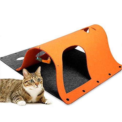 Tubos de fieltro de túnel para gatos, alfombrilla juego multifuncional para gatitos, transpirable y duradera, ejercita perfectamente fuerza mental y física, para gatitos, gatitos, conejos, cachorros