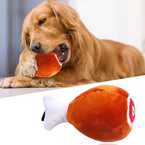 Tuelaly 6"Cachorro Perro Pata De Pollo Felpa Chirrido Masticar Juguete Interactivo Suministros De Entrenamiento para Mascotas marrón