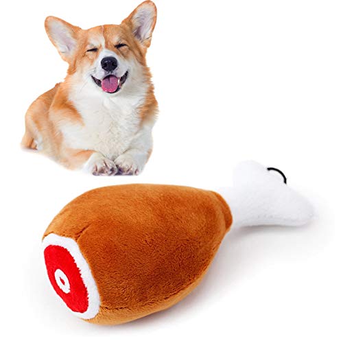 Tuelaly 6"Cachorro Perro Pata De Pollo Felpa Chirrido Masticar Juguete Interactivo Suministros De Entrenamiento para Mascotas marrón