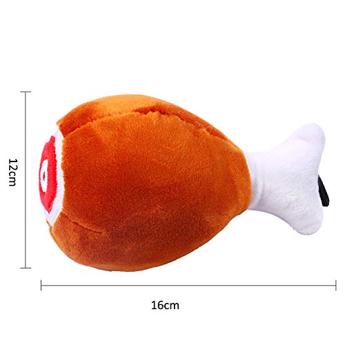 Tuelaly 6"Cachorro Perro Pata De Pollo Felpa Chirrido Masticar Juguete Interactivo Suministros De Entrenamiento para Mascotas marrón