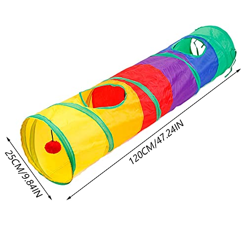 Túnel de Conejo Juguete,Plegable Túnel de Gato,Túnel de Gato,con Pelota de Juguete,Adecuado para Conejos,Cachorros,Hurones,Conejillos de Indias,Aumenta la Diversión Interactiva