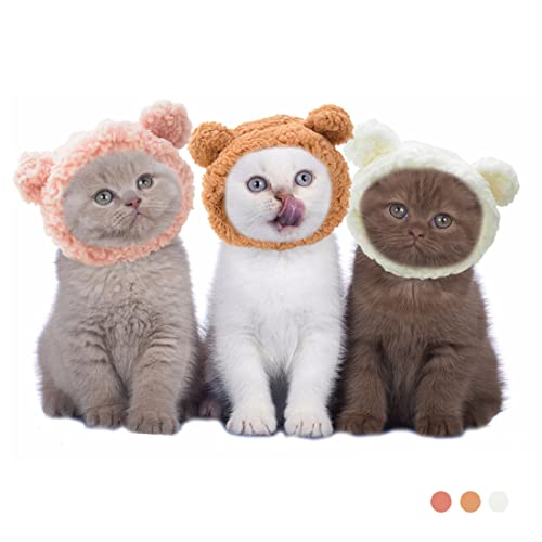 TVMALL 3 Piezas de Sombreros de Gato para Cachorros Sombrero de Navidad para Mascotas ​Gorro de Cosplay para Perros para Gatito Fiesta de Navidad Cumpleaños Fiesta Temática Accesorio para Fotos, S