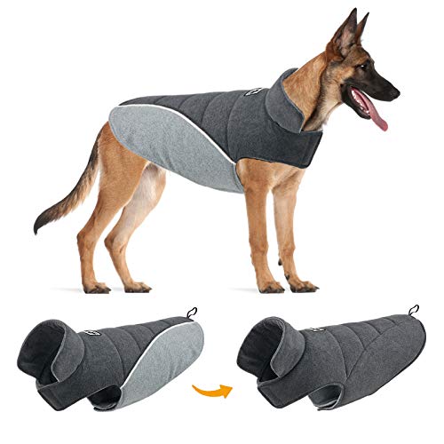 TVMALL Abrigo para Perros Abrigos y Chaquetas Reversibles para Perros Grandes Chaleco de algodón para Perros Reflectantes Invierno frío a Prueba de Viento Ropa para Perros Grandes y medianos pequeños