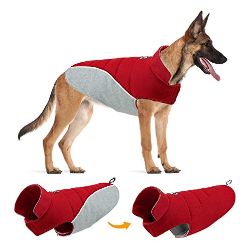 TVMALL Abrigo para Perros Abrigos y Chaquetas Reversibles para Perros Grandes Chaleco de algodón para Perros Reflectantes Invierno frío a Prueba de Viento Ropa para Perros Grandes y medianos pequeños