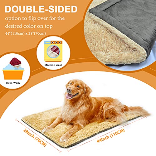 TVMALL Colchoneta para Perros Cama Gatos Reversible Almohadilla para Mascotas Lavable Cojín de Felpa Suaves Exterior Viaje Mantas Adecuado para Perros Grandes Medianos y Qequeños, Marrón, 110 x 70cm