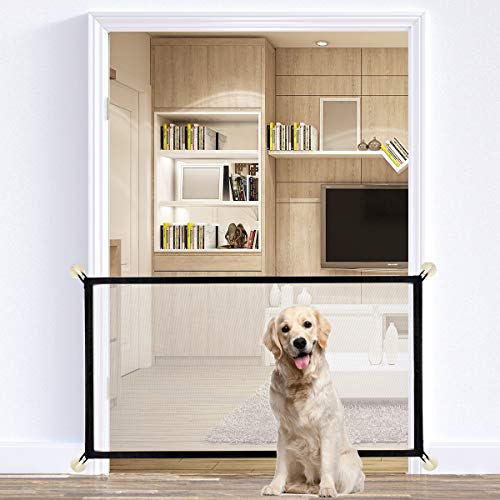 U-picks Magic Gate para perros, puerta de perro de 180 cm, puerta plegable portátil para mascotas interior y exterior, caja de seguridad para perros, gatos y bebés, 180 x 75 cm