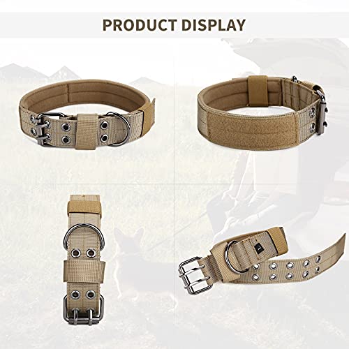 UBORSE Collar Táctico para Perros Collar de Nylon Ajustable K9 Collar Militar para Perros Hebilla de Metal Resistente Caza Al Aire Libre Entrenamiento