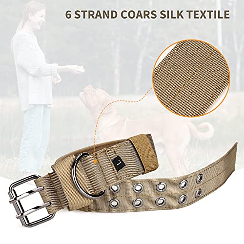 UBORSE Collar Táctico para Perros Collar de Nylon Ajustable K9 Collar Militar para Perros Hebilla de Metal Resistente Caza Al Aire Libre Entrenamiento