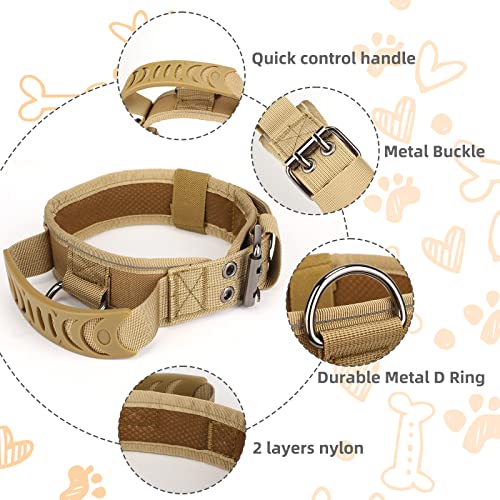 UBORSE Collar Táctico para Perros Collar de Nylon Ajustable K9 Collar Militar para Perros Hebilla de Metal Resistente Caza Al Aire Libre Entrenamiento