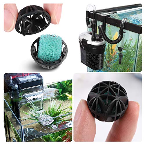 UKCOCO 100 Unids Peces de Acuario Filtro de Bio Bolas, Bio Bolas de Medios de Filtro, Bio-Bolas para la Limpieza de Filtración de Tanques de Acuario (Negro)