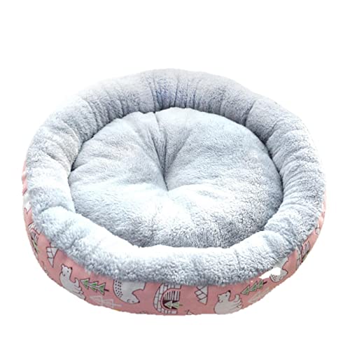 UKKO Cama De Perro Productos para Mascotas Comercio Exterior Cat'S Nest'S Nest'S Amazon Pad Fabricante De Algodón Redondo Al por Mayor-White,Diameter34Cm