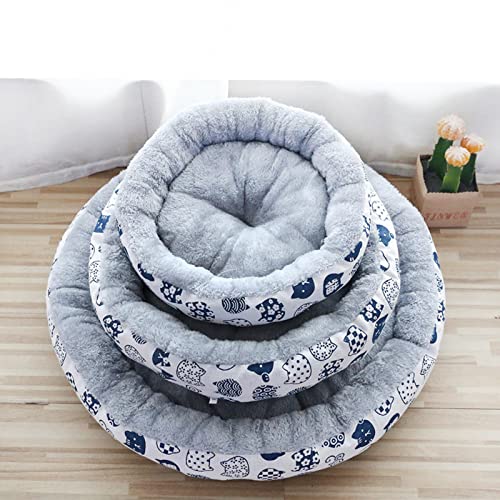 UKKO Cama De Perro Productos para Mascotas Comercio Exterior Cat'S Nest'S Nest'S Amazon Pad Fabricante De Algodón Redondo Al por Mayor-White,Diameter34Cm