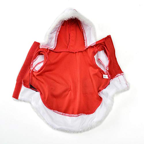 UKKO Ropa De Traje De Navidad De Santa para Pet Pequeños Pequeños Invierno Perro Copudiado Cokeed Chackets Puppy Cat Ropa De Ropa De Ropa-Red,M