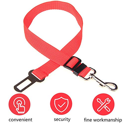 ukYukiko Correa ajustable para cinturón de seguridad para mascotas, coche, coche, coche, viaje, coche, color rojo