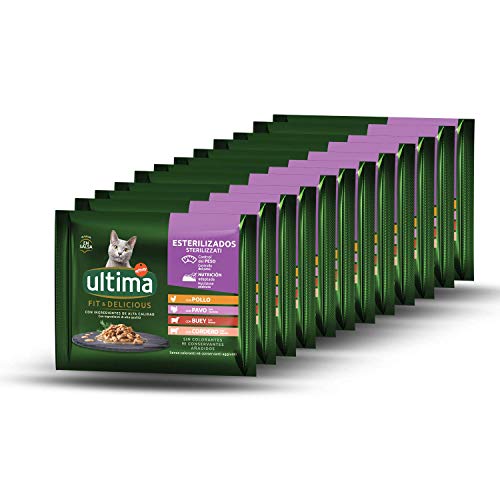 Ultima Comida Húmeda para Gatos con Variedad de Carnes,12 x (4 x 85 gr), 4080 g