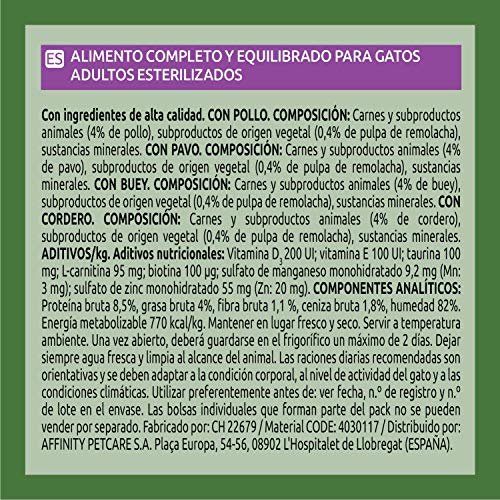 Ultima Comida Húmeda para Gatos con Variedad de Carnes,12 x (4 x 85 gr), 4080 g