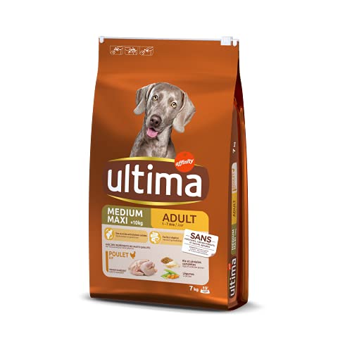 Ultima Croquetas para Perros Medio-Maxi Adulto, Pollo, Arroz, 7 kg