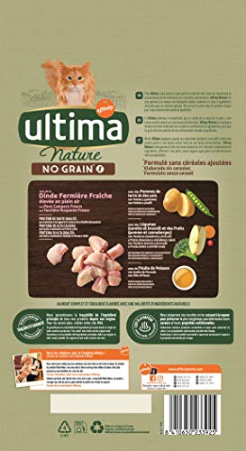 Ultima Nature No Grain Pienso para Gatos sin Cereales con Pavo, Pack de 8 x 1.1kg - Total: 8.8kg