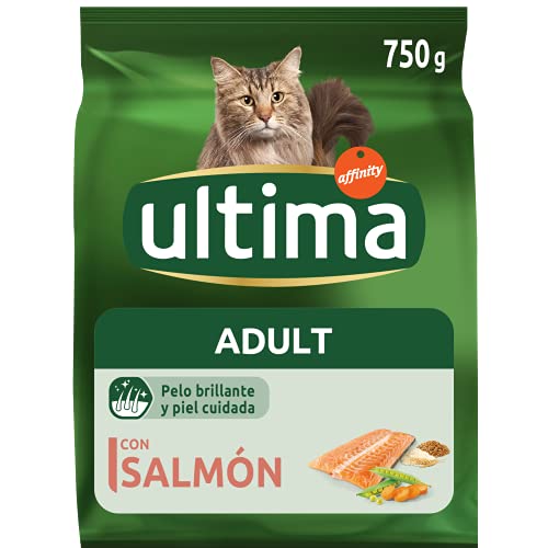 Ultima Pienso para Gatos Adultos con Salmón, 8 x 750g