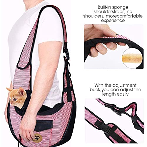 UniM Transportador de Mascotas Perro Gato Pequeño Cachorro Bolsos de Viaje Bolsa de Viaje Plegable Manos Libres Sling Mochila, Café