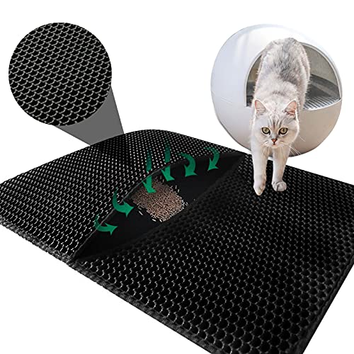 Unipampa Cat Litter Mat Estera, Arena Gato Alfombra, Basura Impermeable Trapping Mat Alfombra para Mascotas, Recogedor de Arena Gato, Doble Capa Fácil de Limpiar, 45x60cm